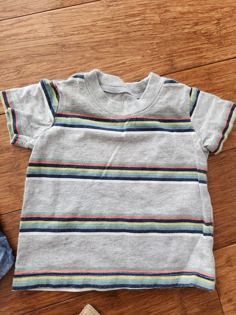 Set Of 3 Baby Boys Carter's Summer Short Sleeve Shorts Elephant Stripes 3 Months
